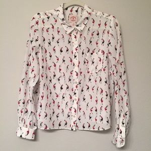 Brooks Bros Silk Button Up with Women on Top